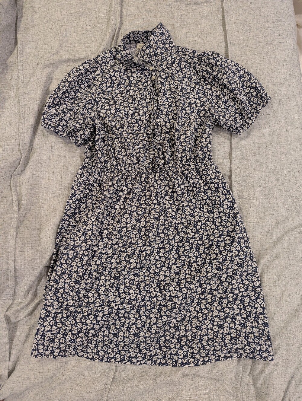J Crew Floral Shirtwaist Dress - Navy and White